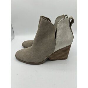 Toms Womens Gwen Gray Suede Pull On Round Toe Wedge Ankle Bootie Size 8